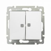Выключатель 2 кл с подсветкой Valena белый механизм встроенный монтаж (Legrand), арт. 774428