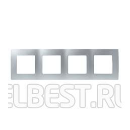Рамка 4м универсал Etika алюминий встроенный монтаж (Legrand), арт. 672554