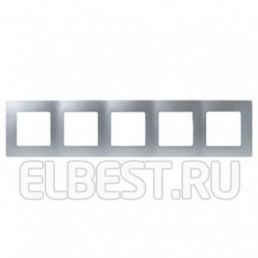 Рамка 5м универсал Etika алюминий встроенный монтаж (Legrand), арт. 672555