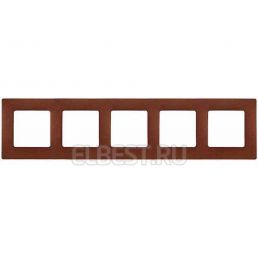 Рамка 5м универсал Etika какао встроенный монтаж (Legrand), арт. 672575