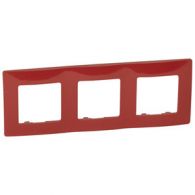 Рамка 3м универсал Etika красный встроенный монтаж (Legrand), арт. 672533