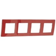 Рамка 4м универсал Etika красный встроенный монтаж (Legrand), арт. 672534