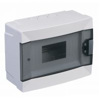 Бокс (щиток) на 8 автоматов Makel 1 ряд пластиковый наружный IP40 прозрачная дверь (Makel), арт. 63108