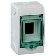 Бокс (щиток) на 4 автомата Kaedra мини 1 ряд пластиковый наружный IP65 прозрачная дверь без клемм (Schneider Electric), арт. 13976