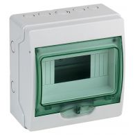Бокс (щиток) на 8 автоматов Kaedra мини 1 ряд пластиковый наружный IP65 прозрачная дверь без клемм (Schneider Electric), арт. 13978
