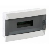 Бокс (щиток) на 16 автоматов Makel 1 ряд пластиковый внутренний IP40 прозрачная дверь (Makel), арт. 63016