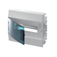 Бокс (щиток) на 12 автоматов Mistral41 1 ряд пластиковый внутренний IP41 прозрачная дверь без клемм (ABB), арт. 1SLM004100A1203