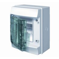 Бокс (щиток) на 4 автомата Mistral65 1 ряд пластиковый наружный IP65 прозрачная дверь без клемм (ABB), арт. 1SL1200A00