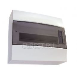 Бокс (щиток) на 12 автоматов Mistral41 1 ряд пластиковый наружный IP41 прозрачная дверь (ABB), арт. 1SPE007717F9992
