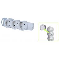 Колодка удлинителя 3 гнезда с заземлением белый (Legrand), арт. 695004