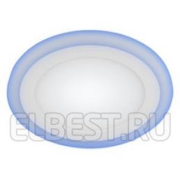 Светильник светодиодный LED круглый 6w 360Лм 4000К белый с синей подсветкой IP20 220В 3-6 BL (Эра), арт. Б0017492