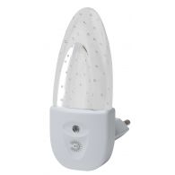 Лампа ночник LED 0,5W белый с датчиком освещенности NN-619-LS-W (Эра), арт. Б0019103