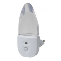 Лампа ночник LED 0,5W белый с датчиком освещенности NN-618-LS-W (Эра), арт. Б0019102
