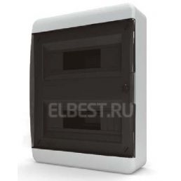 Бокс (щиток) на 24 автомата Tekfor 2 ряда пластиковый наружный прозрачная дверь (Tekfor), арт. 01-01-041