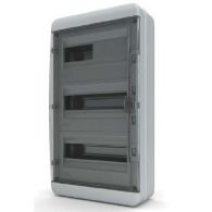 Бокс (щиток) на 36 автоматов Tekfor 3 ряда пластиковый наружный IP65 прозрачная дверь BNK 65-36-1 (Tekfor), арт. 01-03-041