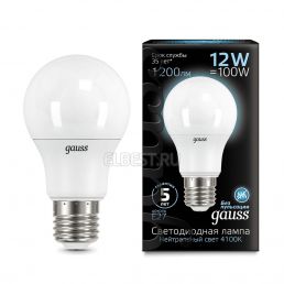 Gauss Лампа LED A60 E27 12W 4100K