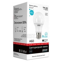 Gauss Лампа LED Elementary A60 7W E27 4100K 1/100