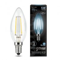 Gauss Лампа LED Filament Candle E14 5W 4100К 1/10/50