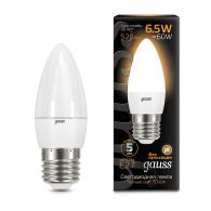 Gauss Лампа LED свеча 6,5W E27 2700K FR