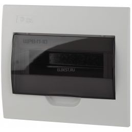 Бокс (щиток) на 10 автоматов 1 ряд пластиковый внутренний IP41 прозрачная дверь ЩРВ-П-10 Simple (Эра), арт. Б0041512