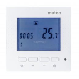 Термостат теплого пола Matec белый 16А 5-35°C с датчиком 3.5м встроенный монтаж (Zamel), арт. RTP-01