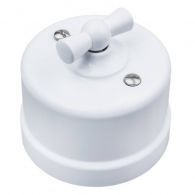 Выключатель 1 кл/ переключатель Лизетта белый 10А пластик накладной монтаж (Bironi), арт. B1-201-21