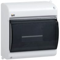 Бокс (щиток) на 6 автоматов 1 ряд пластиковый наружный IP30 прозрачная дверь КМПн 2/6 (IEK), арт. MKP42-N-06-30-09