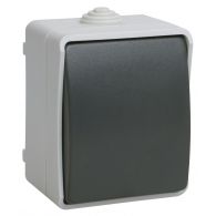 Выключатель 1 кл Форс серый IP54 накладной монтаж (IEK), арт. EVS10-K03-10-54-DC