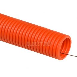 Труба гофрированная ПНД легкая с протяжкой 16мм оранжевая (100м) Octopus DKC, арт. 71916