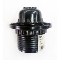 Патрон электрический Е27 подвесной карболитовый черный с кольцом 4А 250В Пкб27-04-К11 (IEK), арт. EPK11-04-01-K01