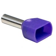 Наконечник штыревой гильза двойной НШВИ с изолированным фланцем 2х2.5- 10мм фиолетовый НГИ2 2,5-10 (100шт) IEK, арт. UTE10-D3-2-100