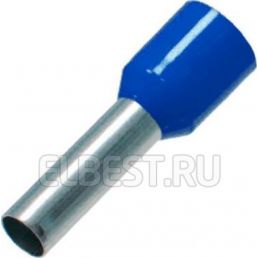 Наконечник штыревой гильза одинарный НШВИ с изолированным фланцем 2.5- 8мм синий (КВТ), арт. 79443