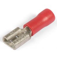 Разъем плоский РПИ-М с изолированным фланцем "мама" 0.5- 1.5 мм (6.3мм) красный РПИ-М 1,5-(6,3) КВТ, арт. 49616