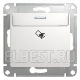 Выключатель с карточным ключом с подсветкой Glossa белый без задержки отключ. встроенный монтаж (Schneider Electric), арт. GSL000169