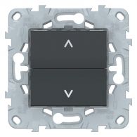 Выключатель 2 кл жалюзийный Unica NEW антрацит кнопочный механизм встроенный монтаж (Schneider Electric), арт. NU520754