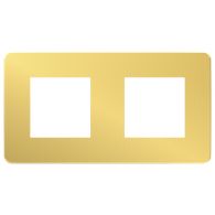 Рамка 2м универсал Unica Studio Metal золото/бежевый встроенный монтаж (Schneider Electric), арт. NU280460