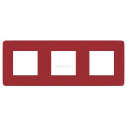 Рамка 3м универсал Unica Studio Color красный/белый встроенный монтаж (Schneider Electric), арт. NU280613