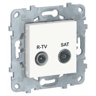 Розетка телевизионная спутниковая R/TV/SAT Unica NEW белый оконечная механизм встроенный монтаж (Schneider Electric), арт. NU545518