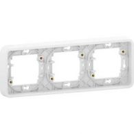 Рамка 3м гориз Mureva Styl белый с суппортом IP55 встроенный монтаж (Schneider Electric), арт. MUR39109