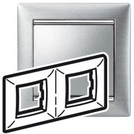 Рамка 2м универсал Valena алюминий матовый встроенный монтаж (Legrand), арт. 770332