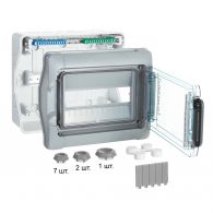 Бокс (щиток) на 12 автоматов 1 ряд пластиковый наружный IP65 прозрачная дверь с шинами N и PE Plexo3 (Legrand), арт. 601981