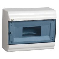 Бокс (щиток) на 9 автоматов 1 ряд пластиковый наружный IP41 прозрачная дверь ЩРН-П-9 PRIME (IEK), арт. MKP82-N-09-41-20