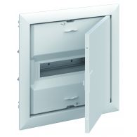 Бокс (щиток) на 12 автоматов UK600 1 ряд пластиковый внутренний IP30 белая дверь с винтовыми клеммами N/PE (ABB), арт. 2CPX077855R9999