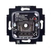 Диммер (светорегулятор) 100W LED Busch Jaeger BJE поворотно-нажимной механизм встроенный монтаж 6523 U-102-500 (ABB), арт. 2CKA006512A0335