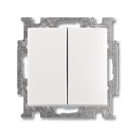 Выключатель 2 кл проходной (переключатель) Basic 55 белый 10А механизм с лиц.панелью встроенный монтаж 2006/6/6 UC-94-507 (ABB), арт. 2CKA001012A2144