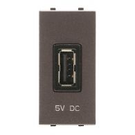 Розетка USB одинарная 1м Zenit антрацит 5В/750мА механизм с лиц. панелью 1 модуль встроенный монтаж N2185 AN (ABB), арт. 2CLA218500N1801
