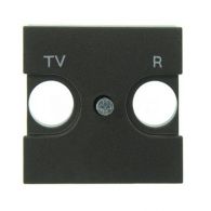 Накладка розетки телевизионной радио двойной Zenit антрацит TV-R 2 модуля встроенный монтаж N2250.8 AN (ABB), арт. 2CLA225080N1801