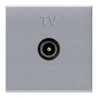 Розетка телевизионная TV Zenit серебристый одиночная механизм с лиц. панелью 2 модуля встроенный монтаж N2250.7 PL (ABB), арт. 2CLA225070N1301