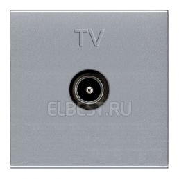 Розетка телевизионная TV Zenit серебристый одиночная механизм с лиц. панелью 2 модуля встроенный монтаж N2250.7 PL (ABB), арт. 2CLA225070N1301