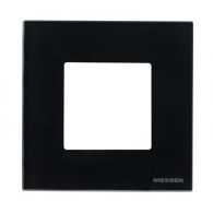 Рамка 1м Zenit стекло черное 2 модуля встроенный монтаж N2271 CN (ABB), арт. 2CLA227100N3101